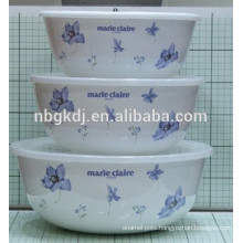 3 sets enamel ice bowl flower decals